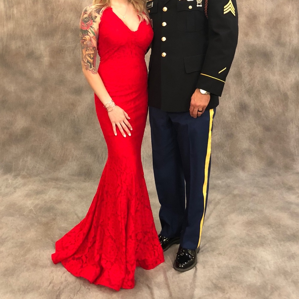 Gorgeous Red Lace Mermaid Gown